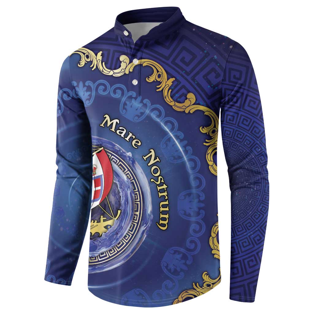 Italian Empire Button Sweatshirt Concept Of Mare Nostrum - Wonder Print Shop