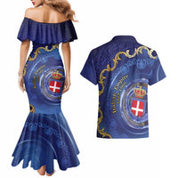 Italian Empire Couples Matching Mermaid Dress and Hawaiian Shirt Concept Of Mare Nostrum - Wonder Print Shop