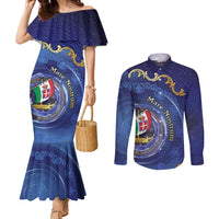 Italian Empire Couples Matching Mermaid Dress and Long Sleeve Button Shirt Concept Of Mare Nostrum - Wonder Print Shop