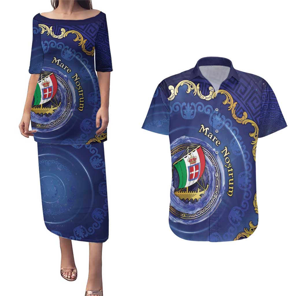 Italian Empire Couples Matching Puletasi and Hawaiian Shirt Concept Of Mare Nostrum - Wonder Print Shop