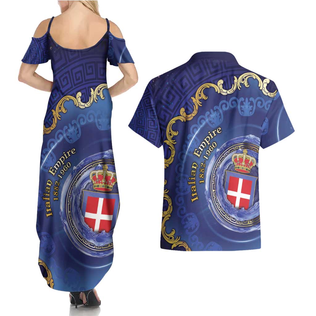 Italian Empire Couples Matching Summer Maxi Dress and Hawaiian Shirt Concept Of Mare Nostrum - Wonder Print Shop