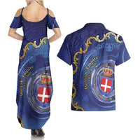 Italian Empire Couples Matching Summer Maxi Dress and Hawaiian Shirt Concept Of Mare Nostrum - Wonder Print Shop