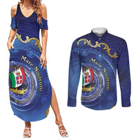 Italian Empire Couples Matching Summer Maxi Dress and Long Sleeve Button Shirt Concept Of Mare Nostrum - Wonder Print Shop