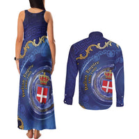 Italian Empire Couples Matching Tank Maxi Dress and Long Sleeve Button Shirt Concept Of Mare Nostrum - Wonder Print Shop
