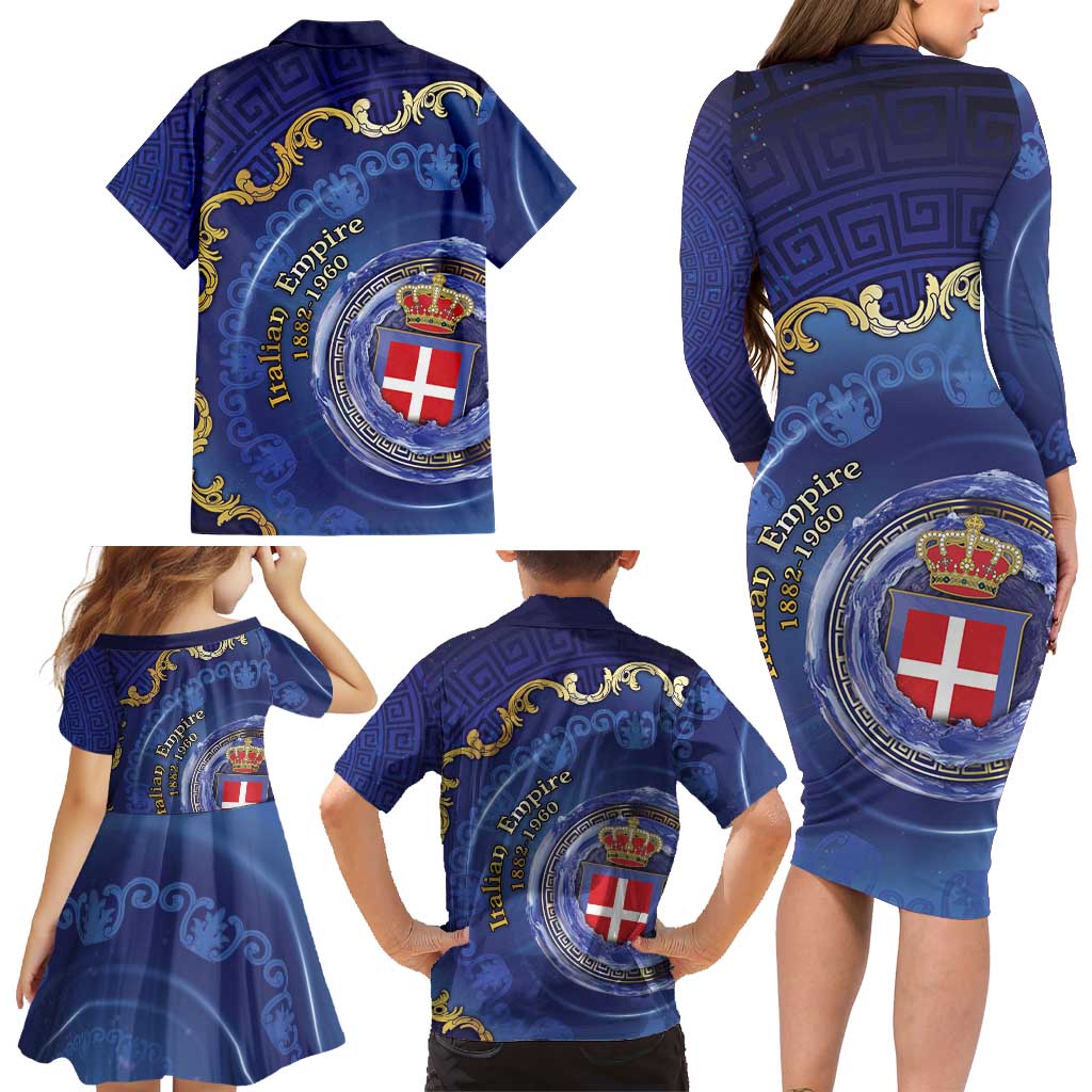Italian Empire Family Matching Long Sleeve Bodycon Dress and Hawaiian Shirt Concept Of Mare Nostrum - Wonder Print Shop