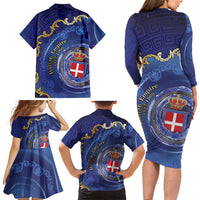 Italian Empire Family Matching Long Sleeve Bodycon Dress and Hawaiian Shirt Concept Of Mare Nostrum - Wonder Print Shop