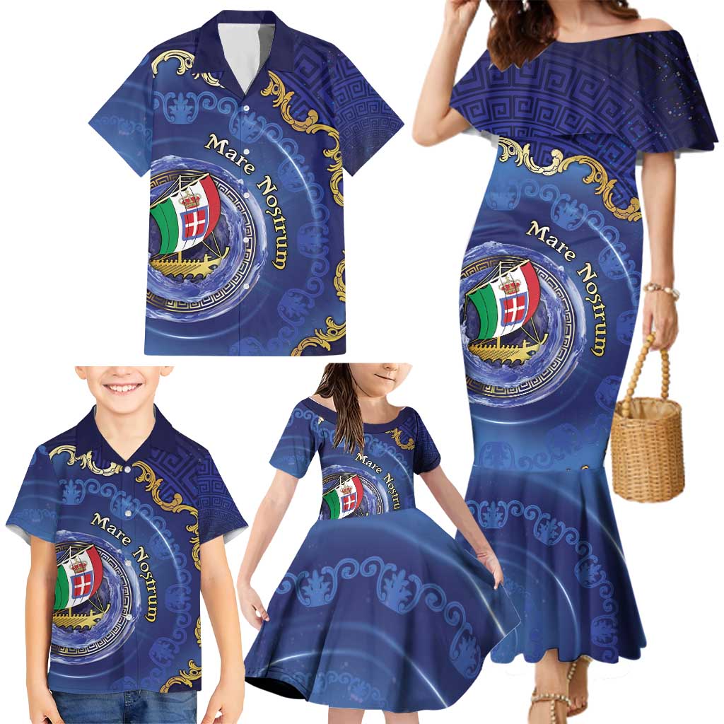 Italian Empire Family Matching Mermaid Dress and Hawaiian Shirt Concept Of Mare Nostrum - Wonder Print Shop