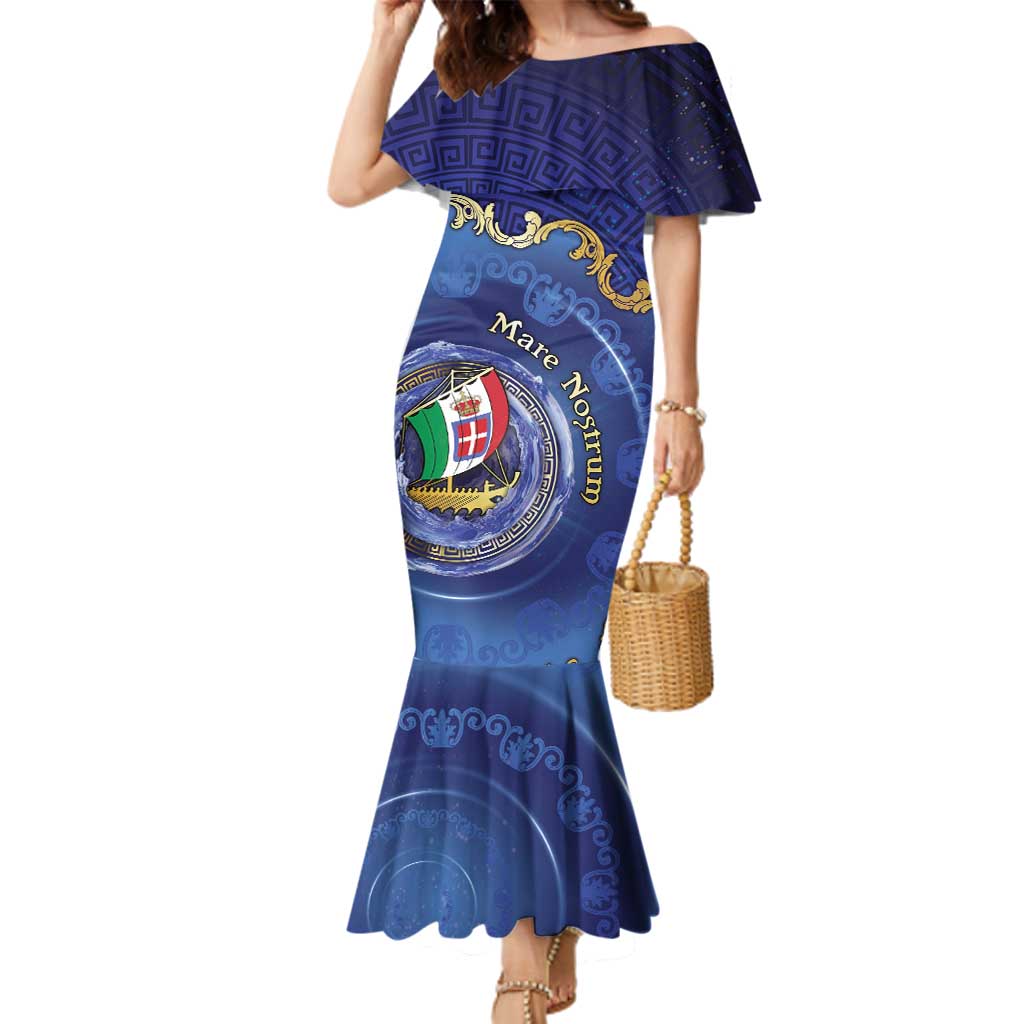 Italian Empire Family Matching Mermaid Dress and Hawaiian Shirt Concept Of Mare Nostrum - Wonder Print Shop
