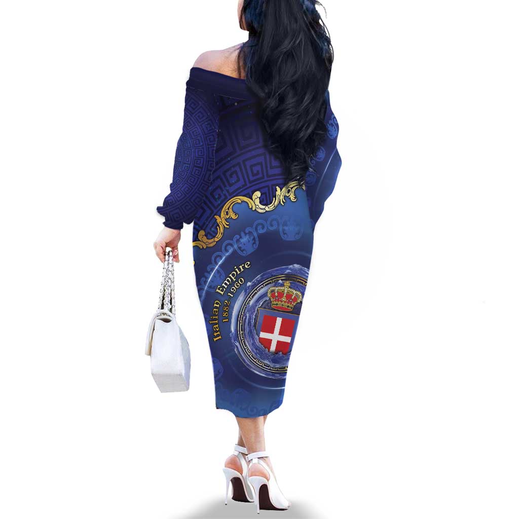 Italian Empire Family Matching Off The Shoulder Long Sleeve Dress and Hawaiian Shirt Concept Of Mare Nostrum - Wonder Print Shop