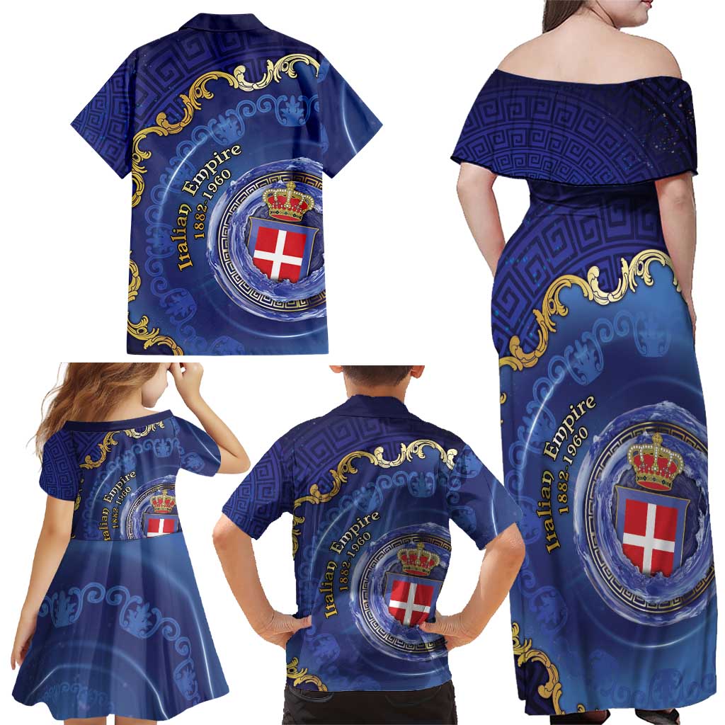 Italian Empire Family Matching Off Shoulder Maxi Dress and Hawaiian Shirt Concept Of Mare Nostrum - Wonder Print Shop