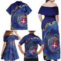 Italian Empire Family Matching Off Shoulder Maxi Dress and Hawaiian Shirt Concept Of Mare Nostrum - Wonder Print Shop