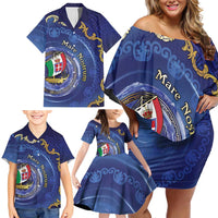 Italian Empire Family Matching Off Shoulder Short Dress and Hawaiian Shirt Concept Of Mare Nostrum - Wonder Print Shop