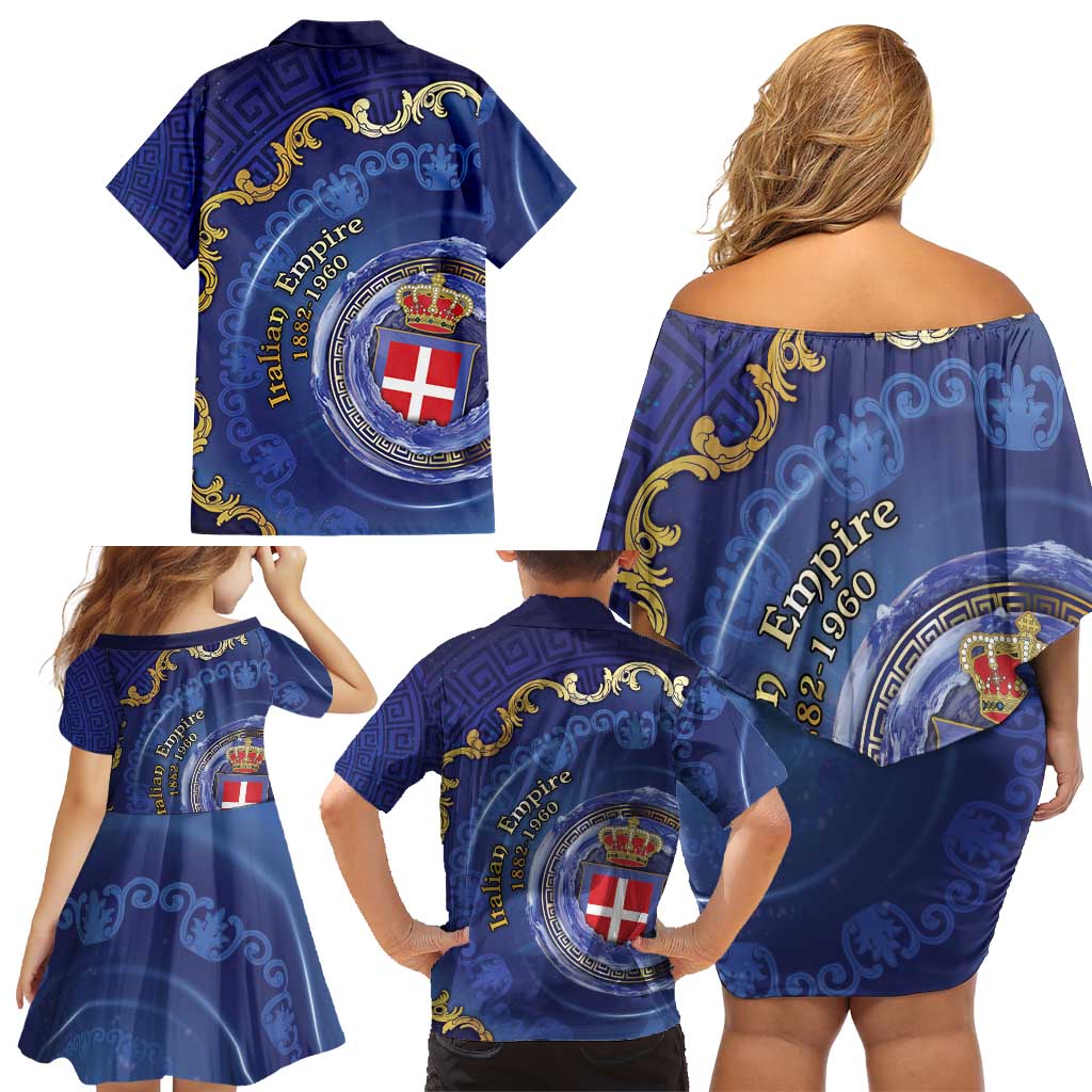 Italian Empire Family Matching Off Shoulder Short Dress and Hawaiian Shirt Concept Of Mare Nostrum - Wonder Print Shop
