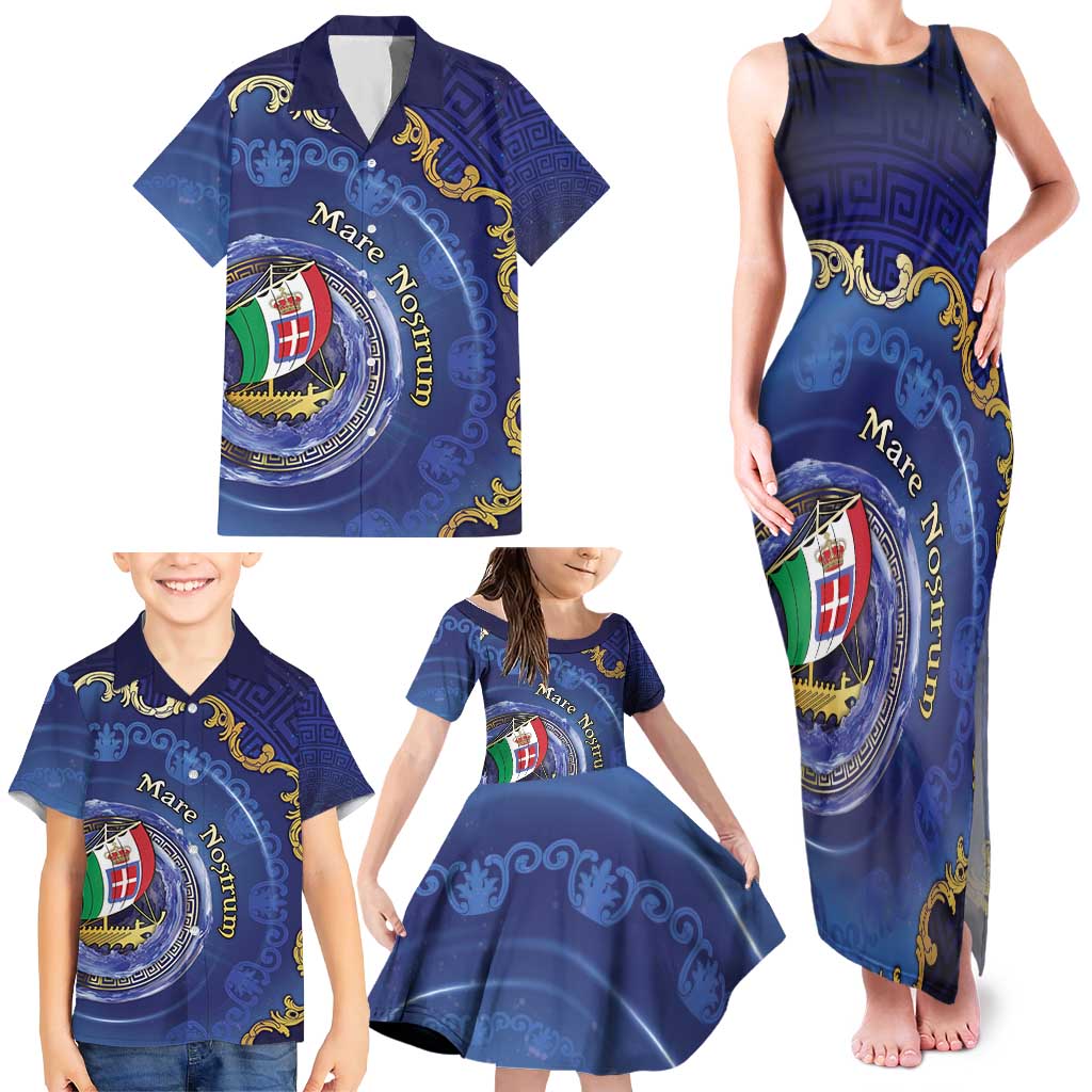 Italian Empire Family Matching Tank Maxi Dress and Hawaiian Shirt Concept Of Mare Nostrum - Wonder Print Shop