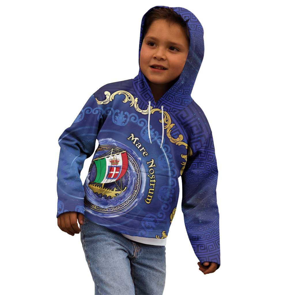 Italian Empire Kid Hoodie Concept Of Mare Nostrum - Wonder Print Shop