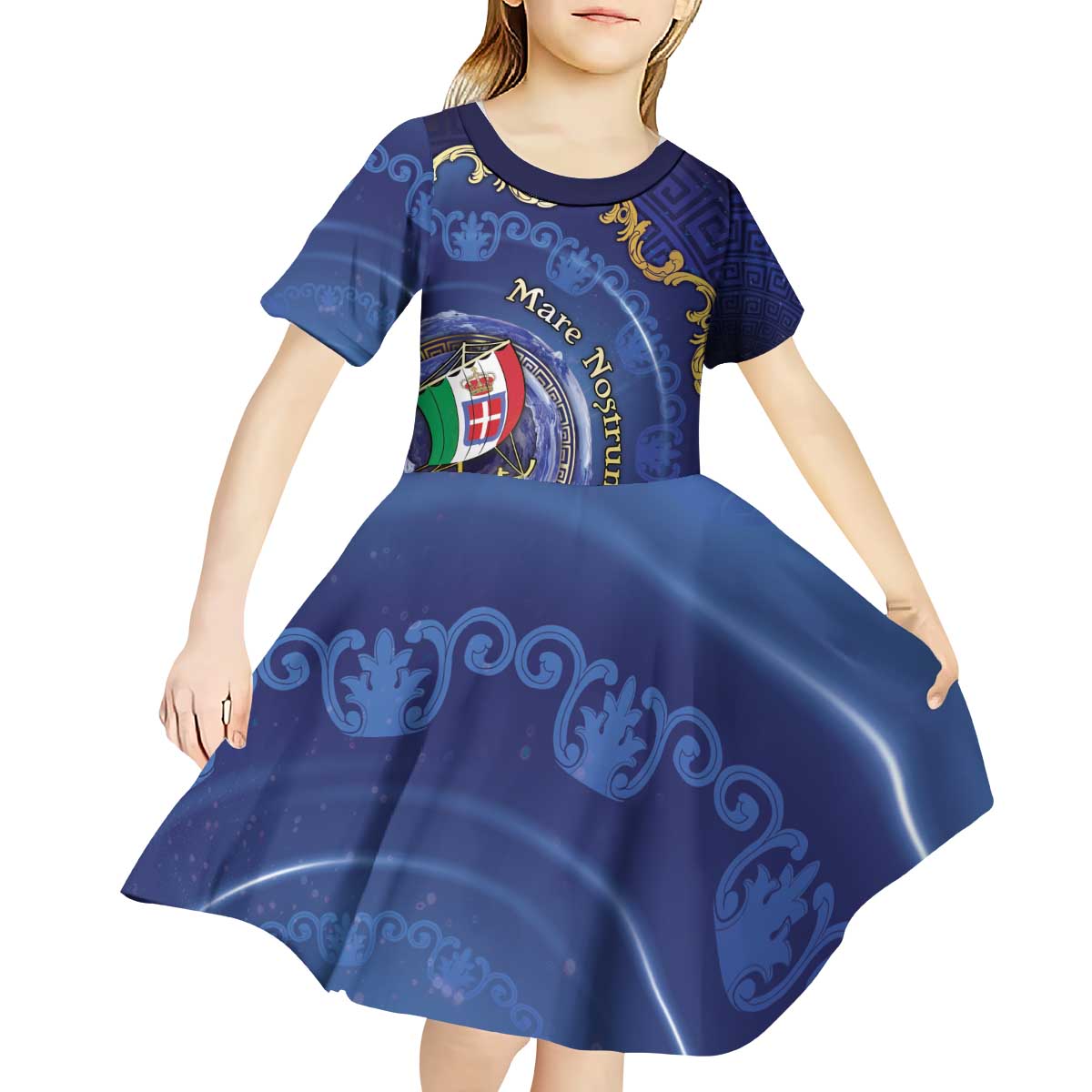 Italian Empire Kid Short Sleeve Dress Concept Of Mare Nostrum - Wonder Print Shop