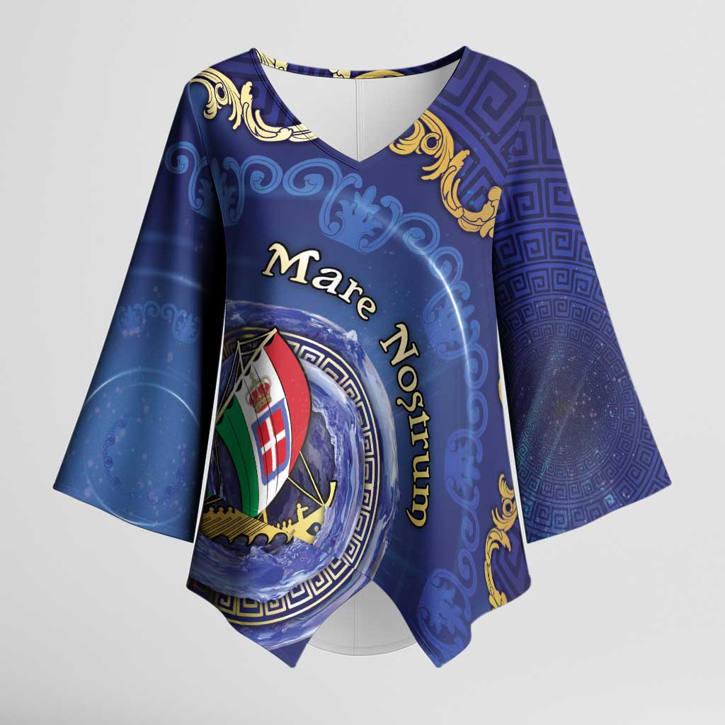 Italian Empire Kimono Sleeve Blouse Concept Of Mare Nostrum - Wonder Print Shop