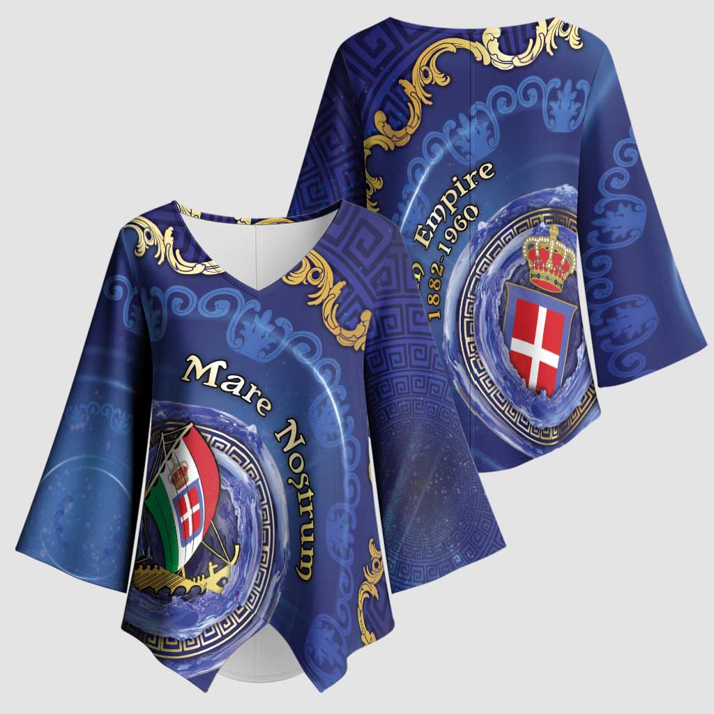 Italian Empire Kimono Sleeve Blouse Concept Of Mare Nostrum - Wonder Print Shop