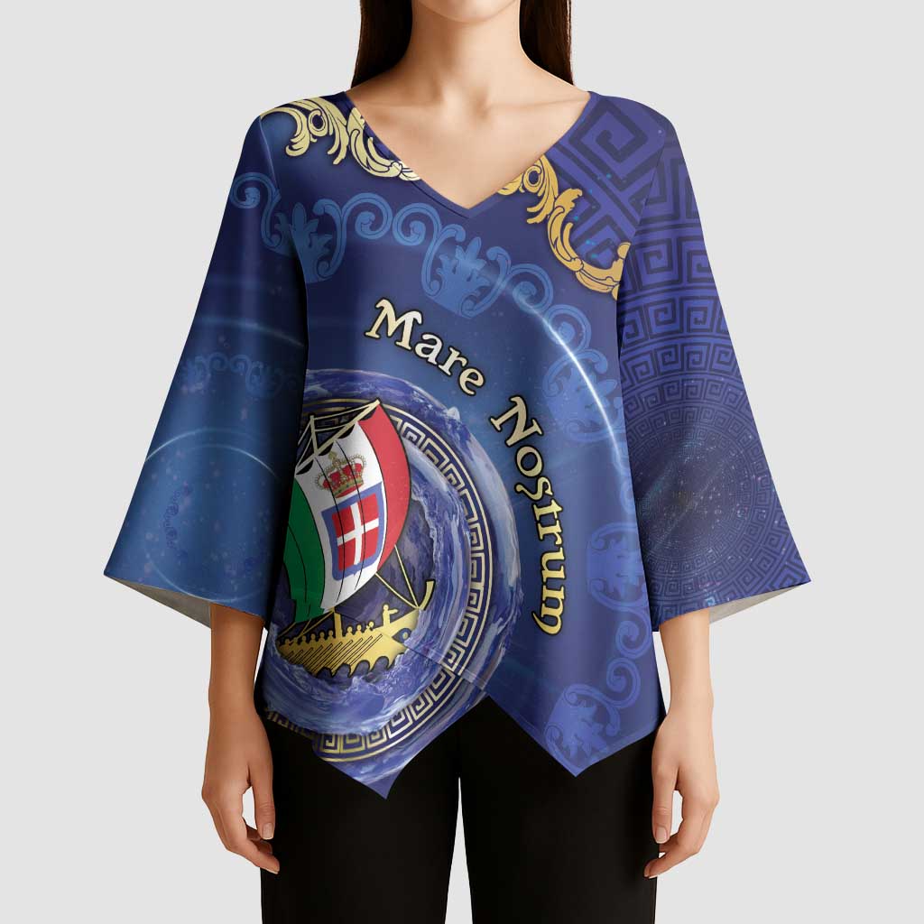 Italian Empire Kimono Sleeve Blouse Concept Of Mare Nostrum - Wonder Print Shop