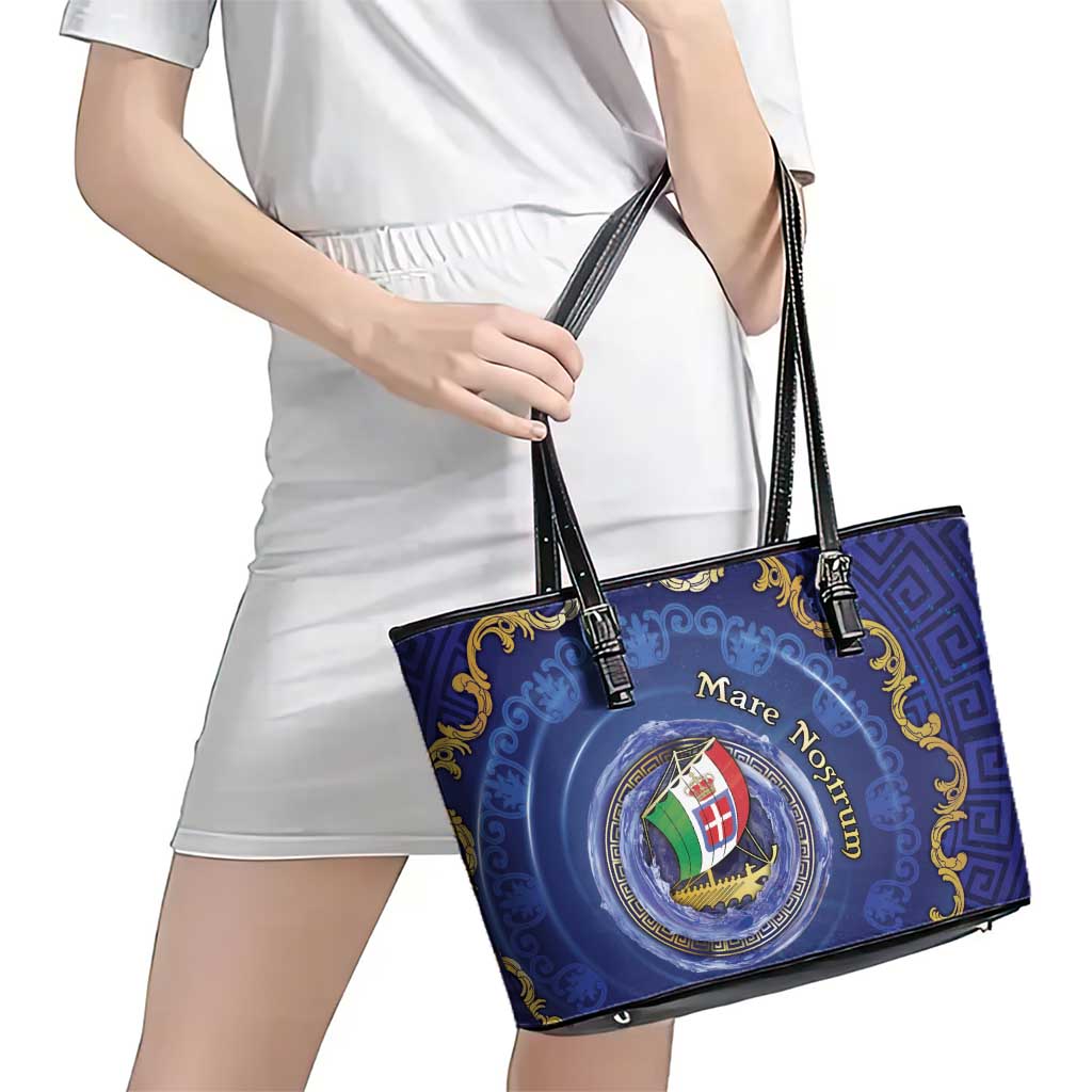 Italian Empire Leather Tote Bag Concept Of Mare Nostrum - Wonder Print Shop