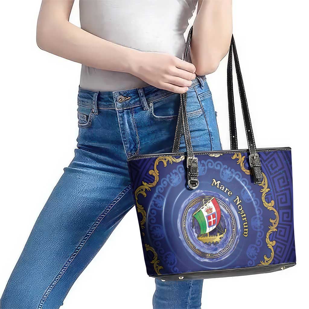 Italian Empire Leather Tote Bag Concept Of Mare Nostrum - Wonder Print Shop