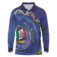 Italian Empire Long Sleeve Polo Shirt Concept Of Mare Nostrum - Wonder Print Shop