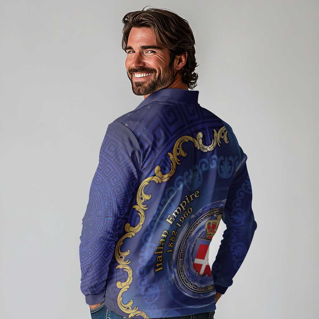 Italian Empire Long Sleeve Polo Shirt Concept Of Mare Nostrum - Wonder Print Shop