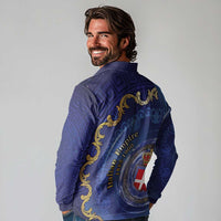Italian Empire Long Sleeve Polo Shirt Concept Of Mare Nostrum - Wonder Print Shop
