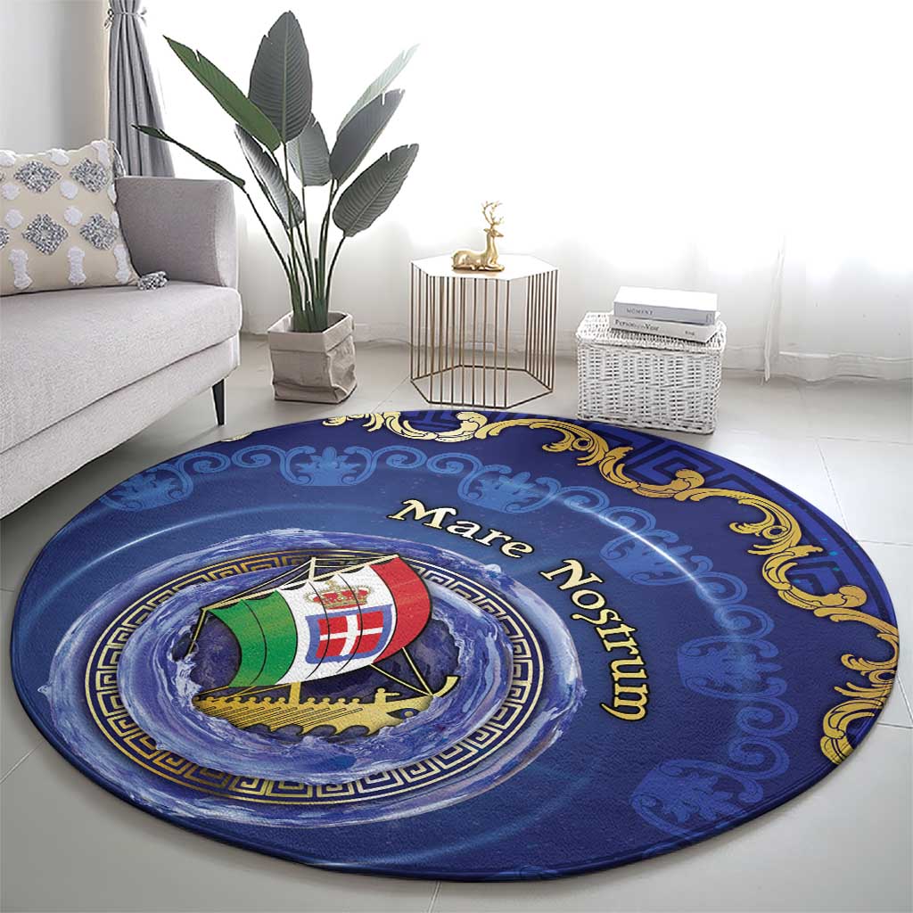 Italian Empire Round Carpet Concept Of Mare Nostrum - Wonder Print Shop