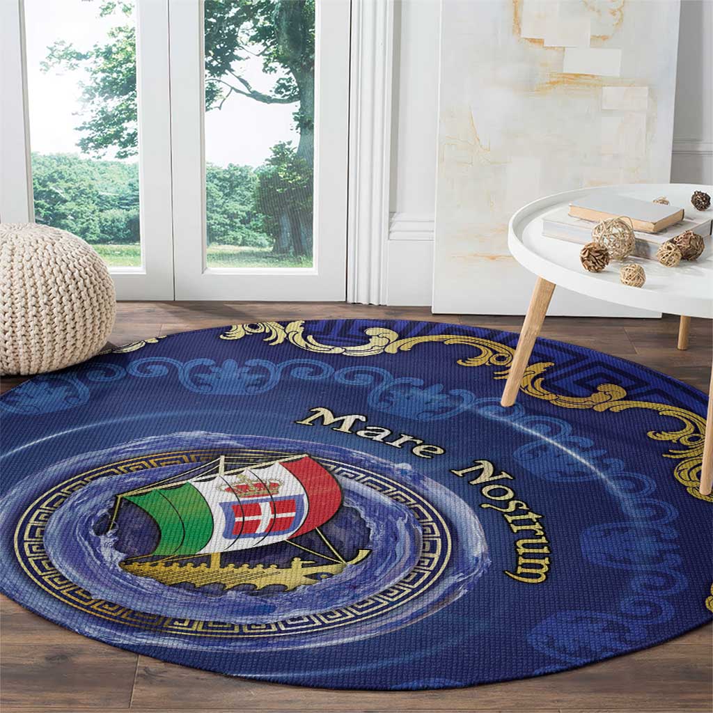 Italian Empire Round Carpet Concept Of Mare Nostrum - Wonder Print Shop