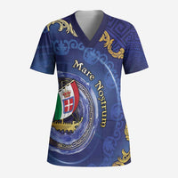 Italian Empire Scrub Top Concept Of Mare Nostrum - Wonder Print Shop