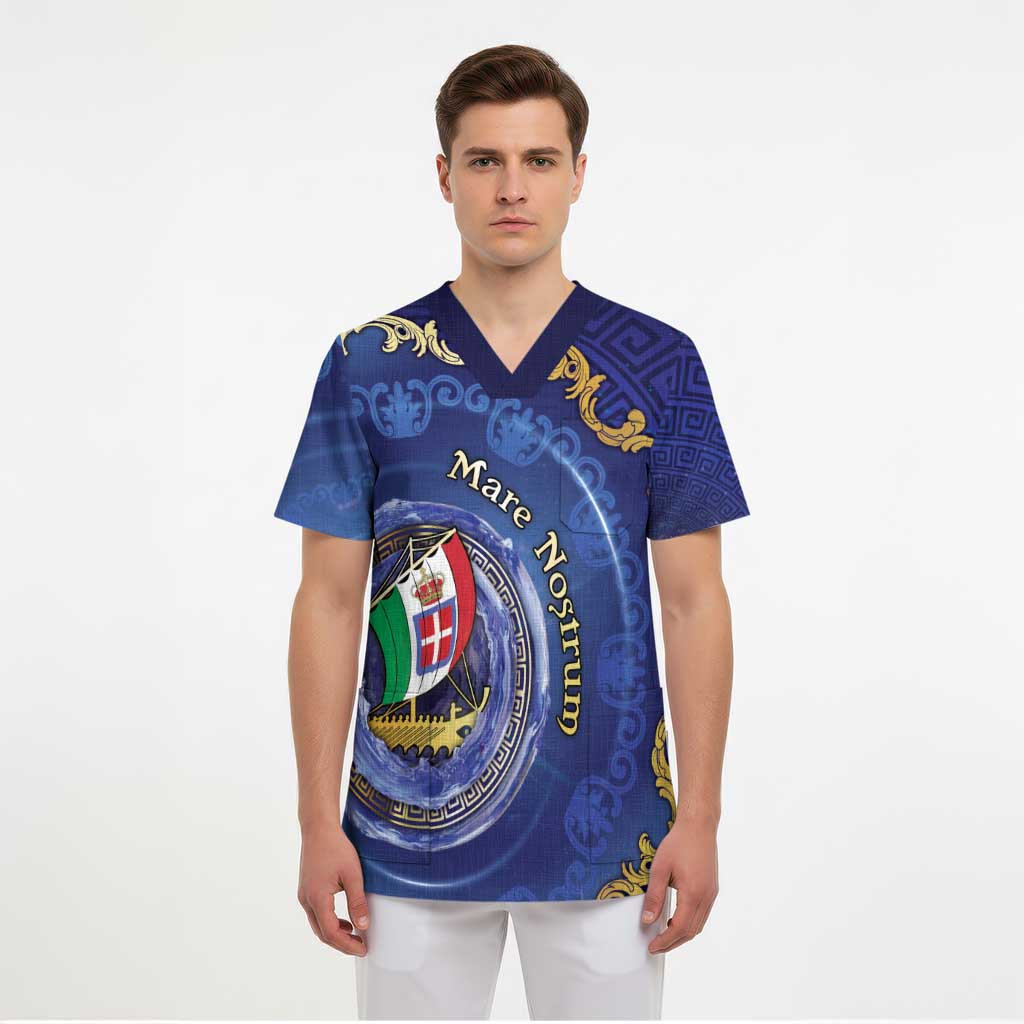 Italian Empire Scrub Top Concept Of Mare Nostrum - Wonder Print Shop