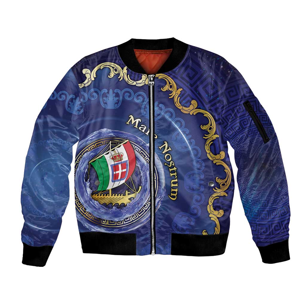 Italian Empire Sleeve Zip Bomber Jacket Concept Of Mare Nostrum - Wonder Print Shop