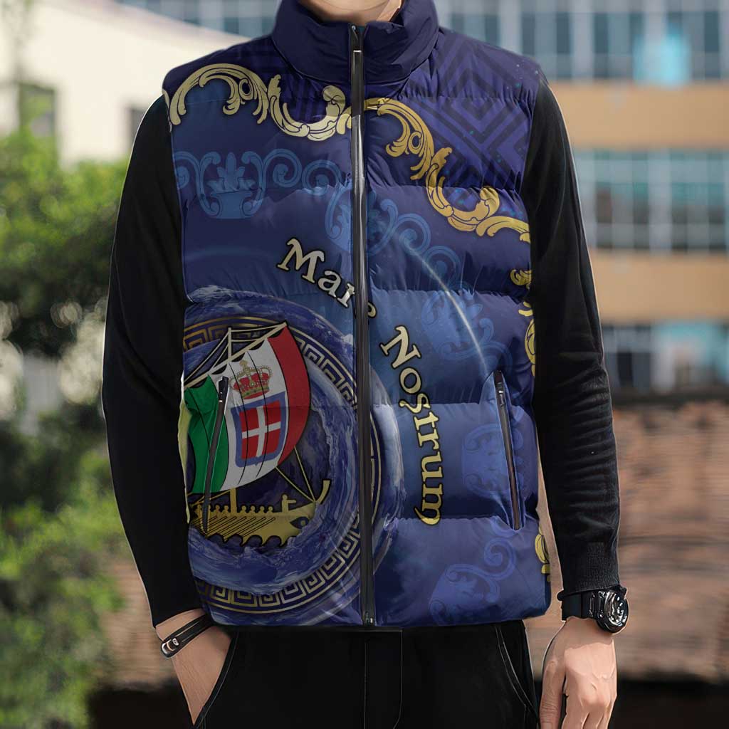 Italian Empire Sleeveless Puffer Jacket Concept Of Mare Nostrum - Wonder Print Shop