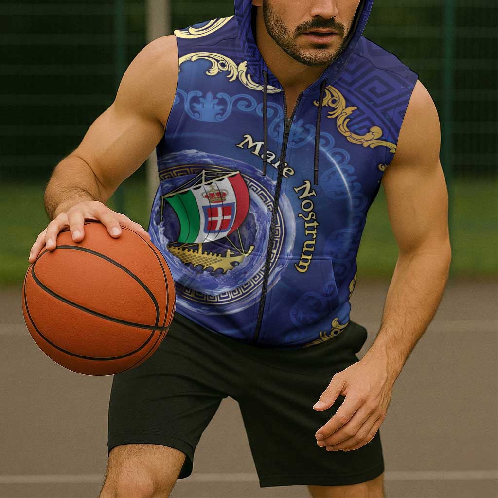 Italian Empire Sleeveless Zip Hoodie Concept Of Mare Nostrum - Wonder Print Shop
