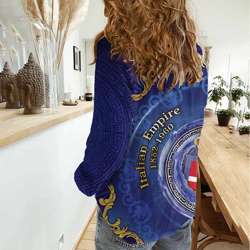 Italian Empire Women Casual Shirt Concept Of Mare Nostrum - Wonder Print Shop