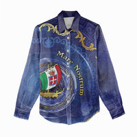 Italian Empire Women Casual Shirt Concept Of Mare Nostrum - Wonder Print Shop