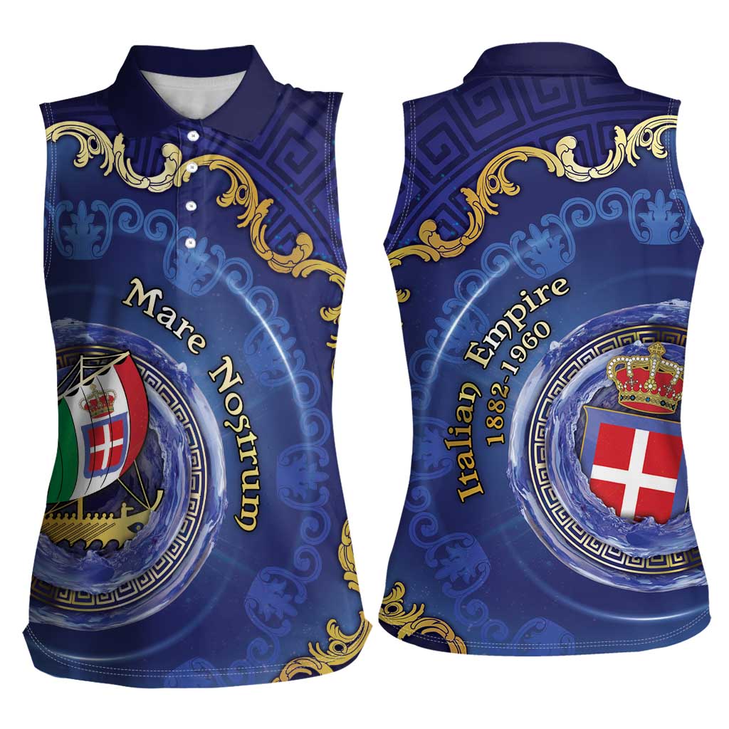 Italian Empire Women Sleeveless Polo Shirt Concept Of Mare Nostrum - Wonder Print Shop
