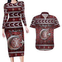Ottoman Empire Couples Matching Long Sleeve Bodycon Dress and Hawaiian Shirt The Eternal State - Wonder Print Shop