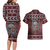 Ottoman Empire Couples Matching Long Sleeve Bodycon Dress and Hawaiian Shirt The Eternal State - Wonder Print Shop
