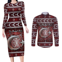 Ottoman Empire Couples Matching Long Sleeve Bodycon Dress and Long Sleeve Button Shirt The Eternal State - Wonder Print Shop