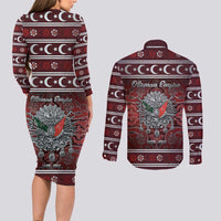 Ottoman Empire Couples Matching Long Sleeve Bodycon Dress and Long Sleeve Button Shirt The Eternal State - Wonder Print Shop