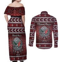 Ottoman Empire Couples Matching Off Shoulder Maxi Dress and Long Sleeve Button Shirt The Eternal State - Wonder Print Shop