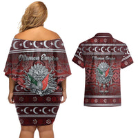 Ottoman Empire Couples Matching Off Shoulder Short Dress and Hawaiian Shirt The Eternal State - Wonder Print Shop