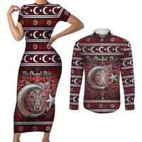 Ottoman Empire Couples Matching Short Sleeve Bodycon Dress and Long Sleeve Button Shirt The Eternal State - Wonder Print Shop