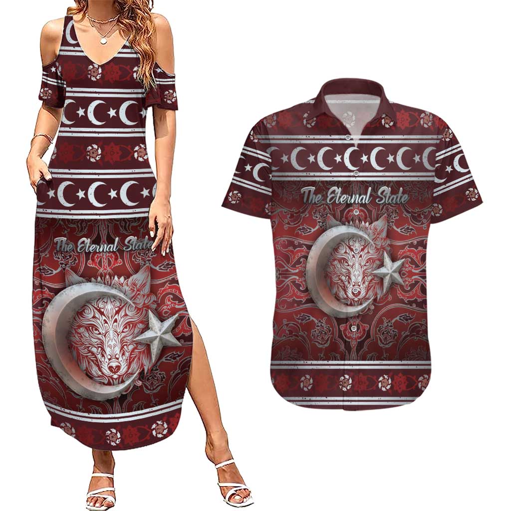 Ottoman Empire Couples Matching Summer Maxi Dress and Hawaiian Shirt The Eternal State - Wonder Print Shop