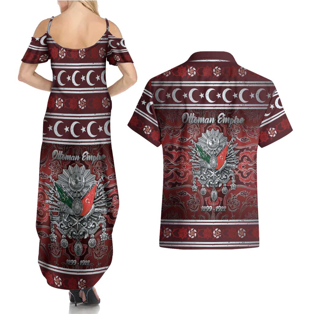 Ottoman Empire Couples Matching Summer Maxi Dress and Hawaiian Shirt The Eternal State - Wonder Print Shop