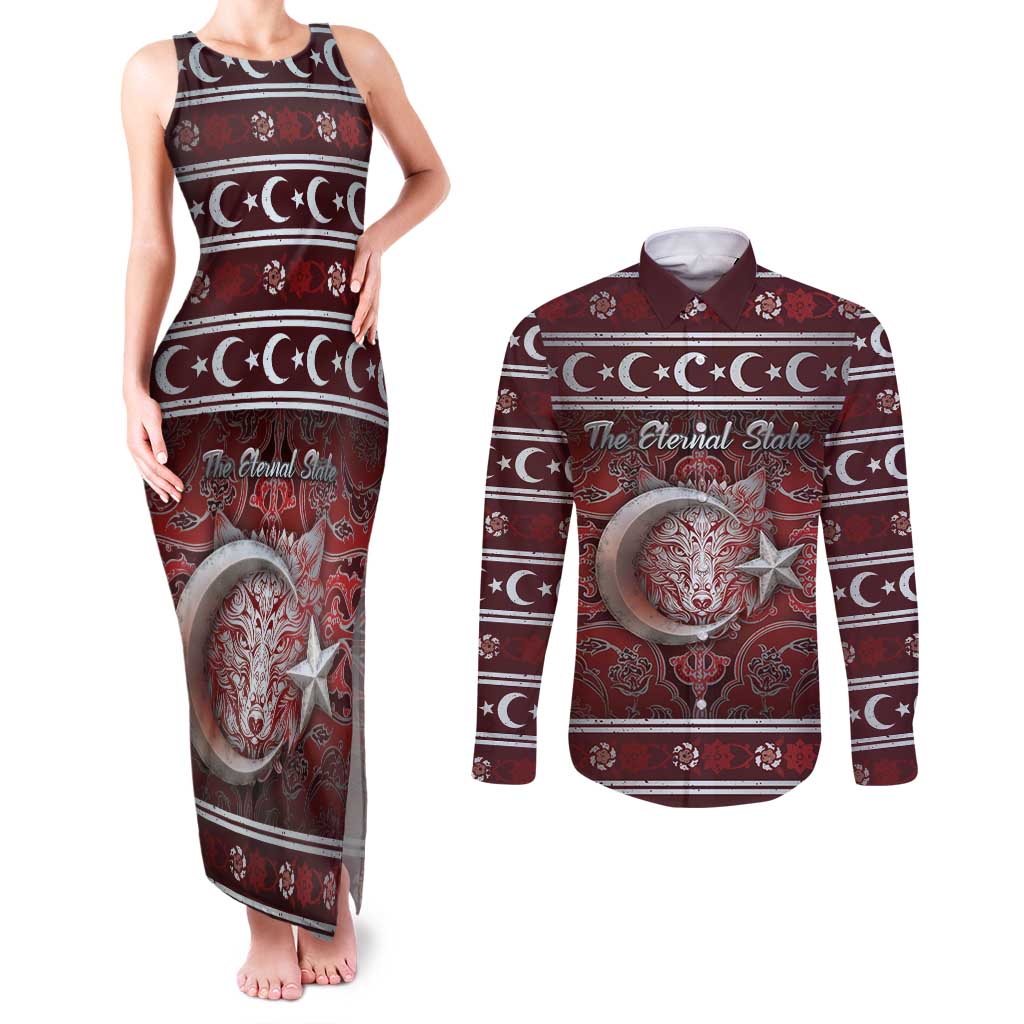 Ottoman Empire Couples Matching Tank Maxi Dress and Long Sleeve Button Shirt The Eternal State - Wonder Print Shop