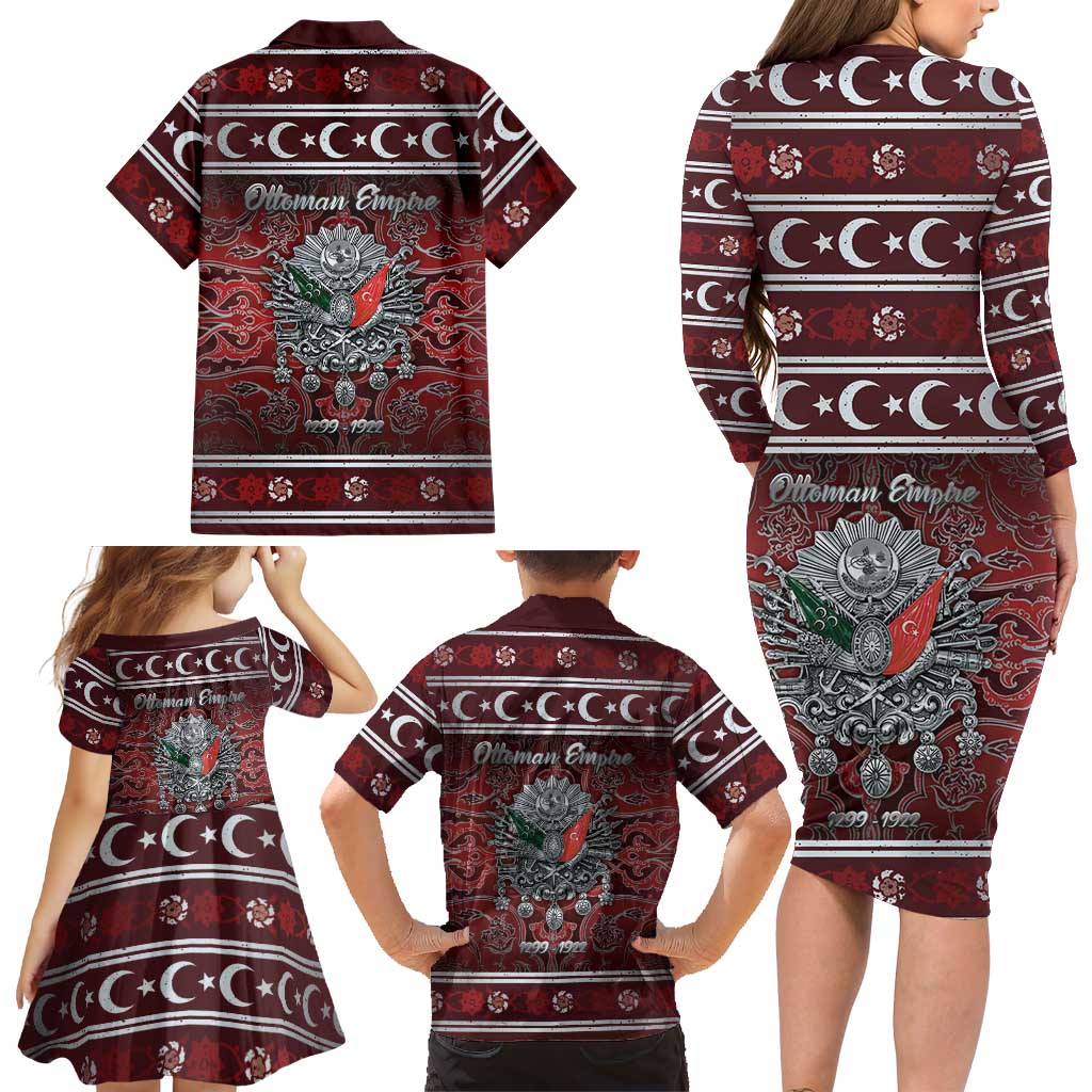 Ottoman Empire Family Matching Long Sleeve Bodycon Dress and Hawaiian Shirt The Eternal State - Wonder Print Shop