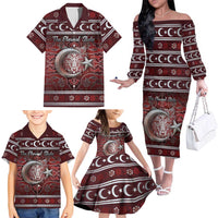 Ottoman Empire Family Matching Off The Shoulder Long Sleeve Dress and Hawaiian Shirt The Eternal State - Wonder Print Shop